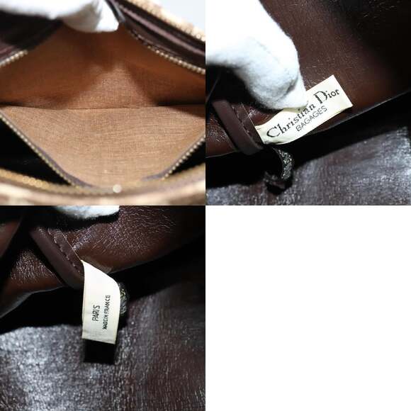 DIOR Trotter Canvas Boston Bag Brown Gold - Picture 12 of 12